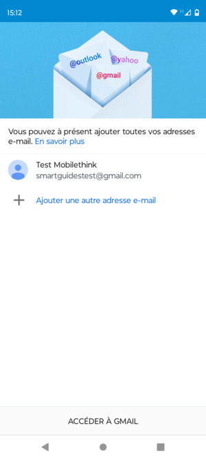 Sélectionnez ACCÉDER À GMAIL
