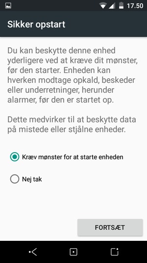 Vælg din foretrukne mulighed og vælg FORTSÆT
