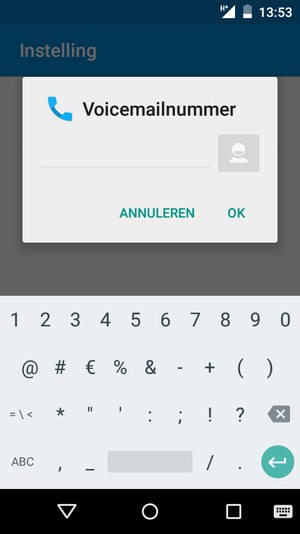 Voer het Voicemailnummer in en selecteer OK