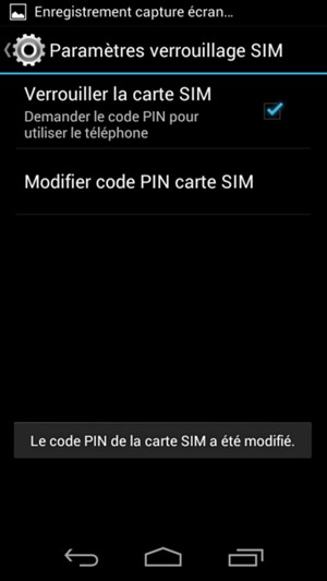 Le code PIN de votre carte SIM a été modifié