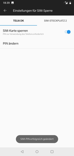 Ihre SIM-PIN wurde geändert