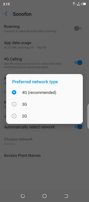 Select your preferred option