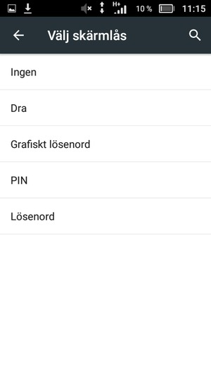 Välj Grafiskt lösenord