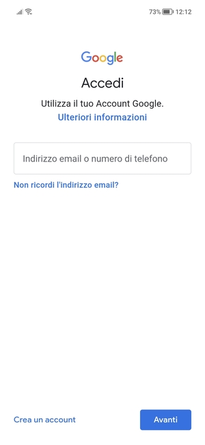 Inserisci il tuo indirizzo Gmail e seleziona Avanti