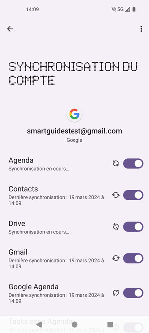 Vos informations seront synchronisées