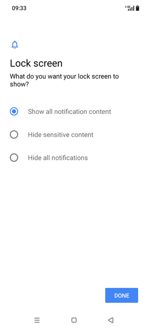 Select your preferred option and select DONE