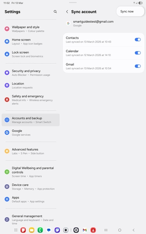 Select Sync now