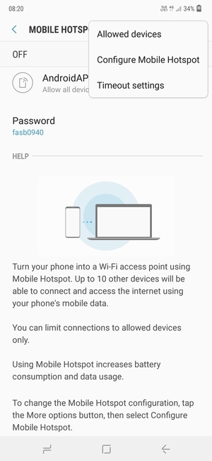 Select Configure Mobile Hotspot