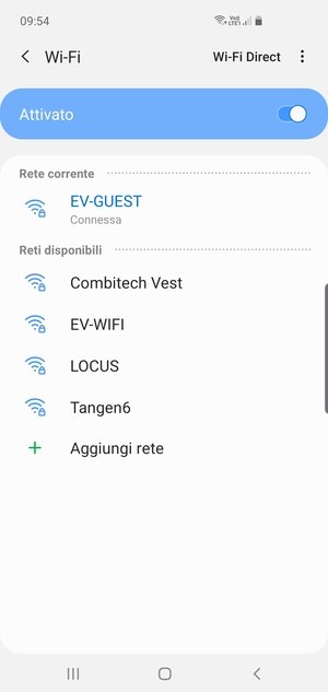 Ora sei connesso alla rete Wi-Fi
