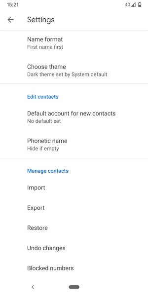 Scroll to and select Import