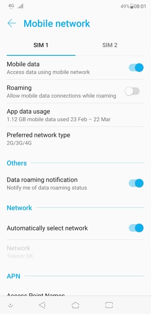 To change network if network problems occur, select Automatically select network