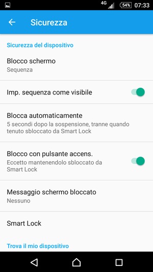 Il tuo telefono è ora protetto dal blocco schermo