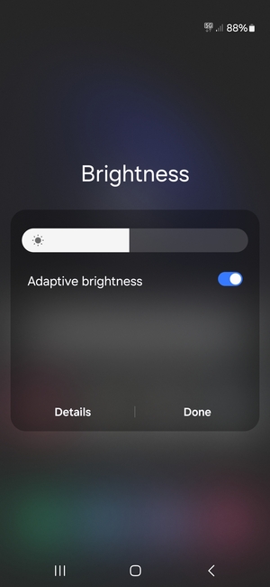 Turn on Adaptive brightness and select Done