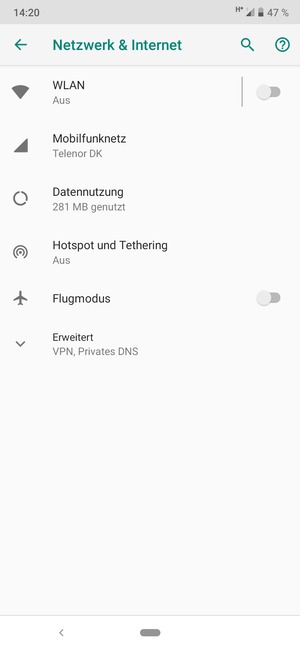 Wählen Sie Mobilfunknetz