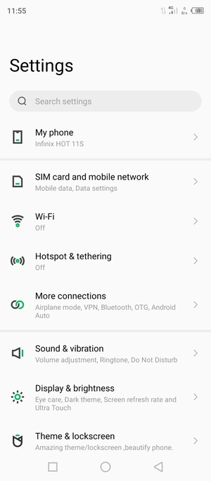 Select SIM card and mobile network