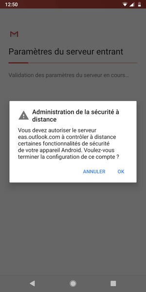 Sélectionnez OK