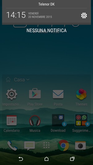 Scorri nuovamente verso il basso il menu in alto