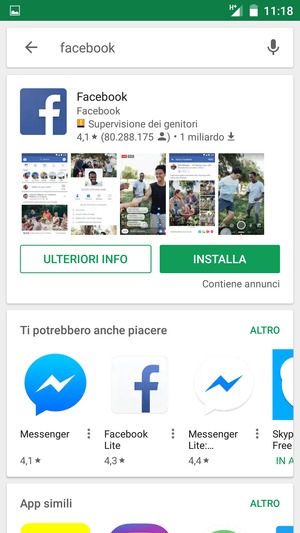 Seleziona l'applicazione