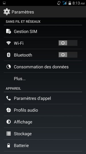 Sélectionnez Wi-Fi