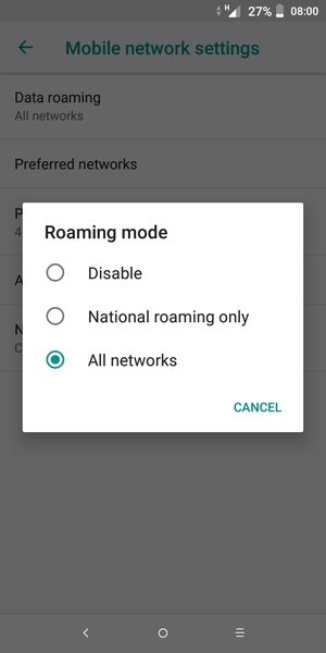 Select your preferred option