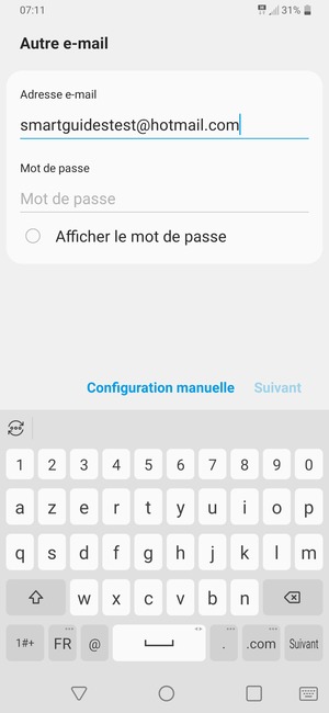 Saisissez votre adresse e-mail et sélectionnez Suivant