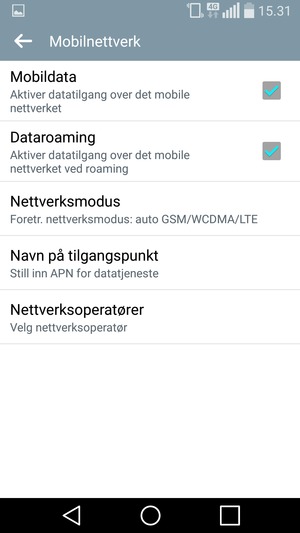 Slå Dataroaming på eller av