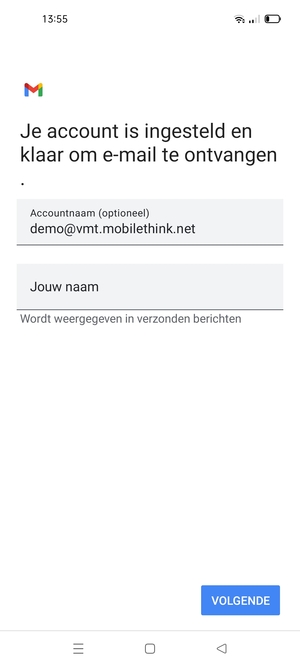 Geef uw account een naam en voer uw naam in. Selecteer VOLGENDE