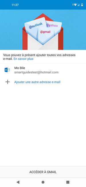 Sélectionnez ACCÉDER À GMAIL
