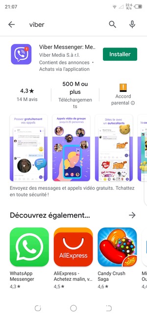 Sélectionnez l'appli