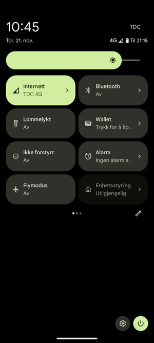 Juster lysstyrken til ønsket nivå