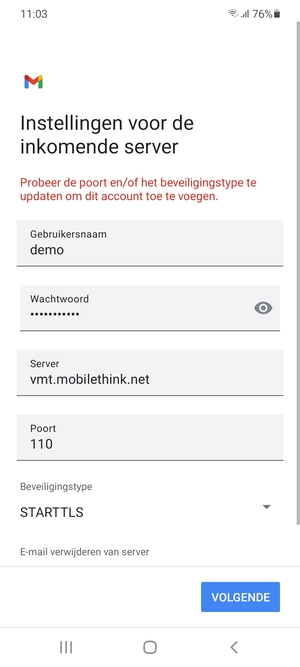 Selecteer Beveiligingstype