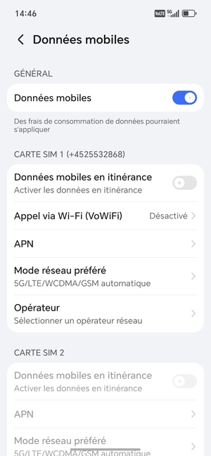 Pour changer de réseau en cas de problèmes de réseau, sélectionnez Opérateur