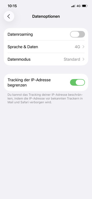 Wählen Sie Sprache & Daten