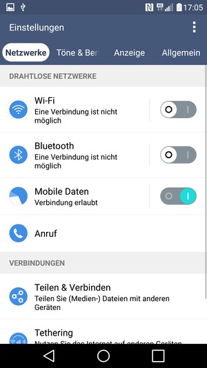 Wählen Sie Allgemein