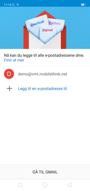 Velg GÅ TIL GMAIL