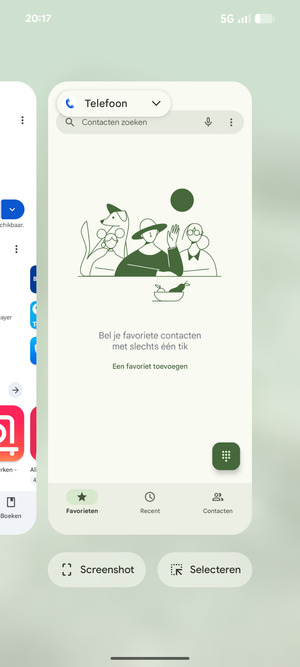 Veeg apps naar boven om ze te sluiten