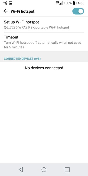 Your phone is now set up for use as a modem