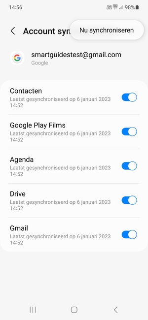 Selecteer Nu synchroniseren