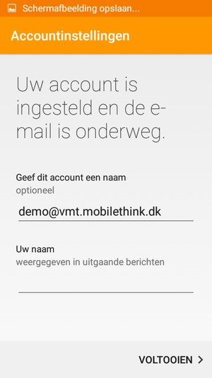 Geef uw account een naam en voer uw naam in. Selecteer VOLTOOIEN