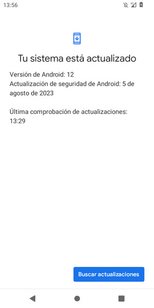 Si su teléfono está actualizado, verá la siguiente pantalla