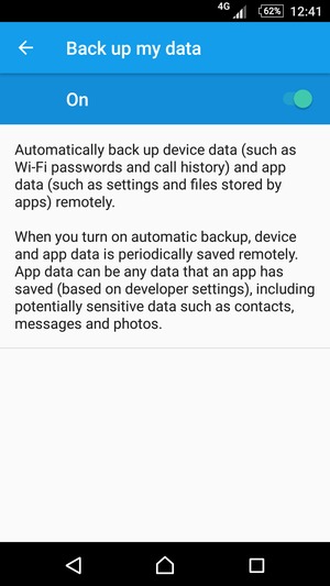 Select the Back button