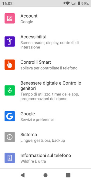 Scorri e seleziona Sistema