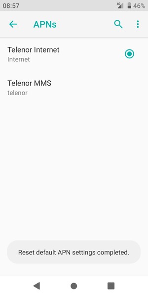 Your phone will reset to default Internet and MMS settings