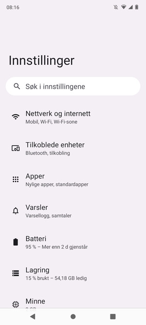 Velg Nettverk og internett