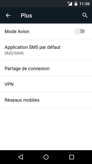 Sélectionnez Partage de connexion