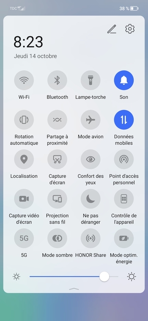 Régler la luminosité au niveau souhaité