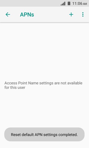 Your phone will reset to default Internet and MMS settings