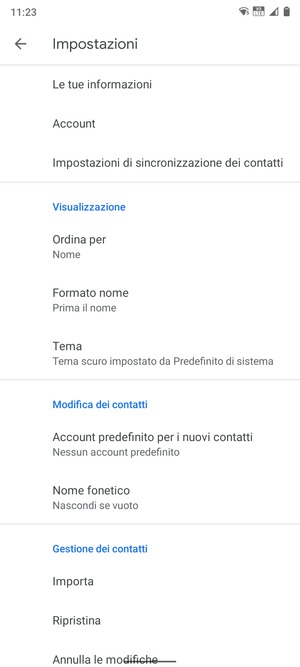 Scorri e seleziona Importa