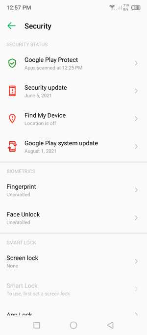Select Screen lock
