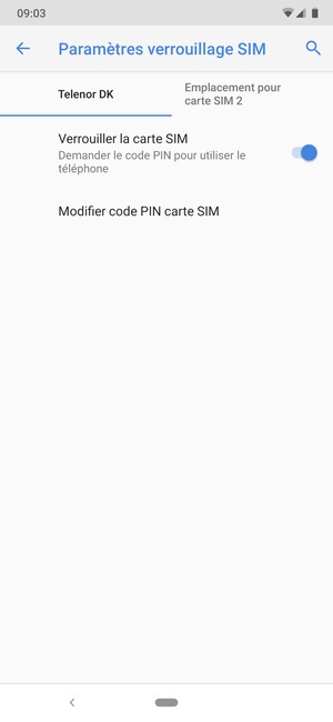 Sélectionnez Public puis Modifier code PIN carte SIM